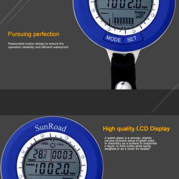 Altimetro de Mano Pesca Presion Temperatura Barometro Portatil