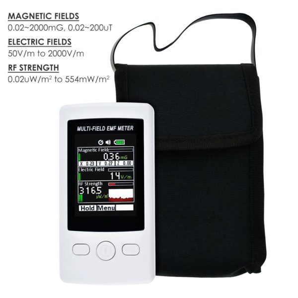 Medidor campo electromagnético múltiple Tenmars Gauss RF 2000mG alarma