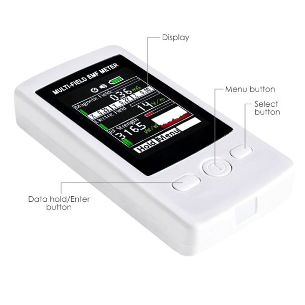 Medidor campo electromagnético múltiple Tenmars Gauss RF 2000mG alarma