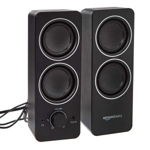 Parlantes De Pc Amazon Basics 13w Con Alimentacion Ac