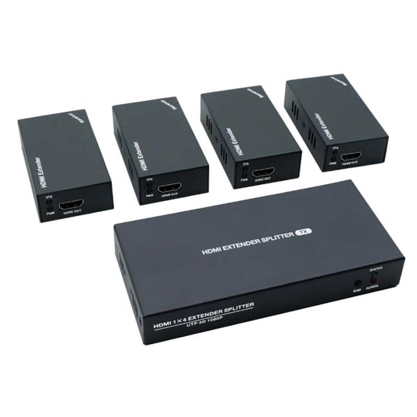 Extensor Cable Hdmi Utp 60 Metros Cat5 6 Multiple 4 Puertos