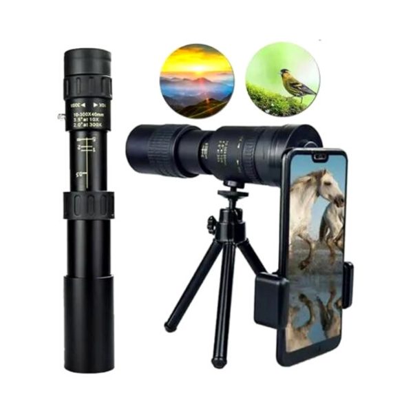 Monocular Telescopio 10-300x40 Alcance Zoom Tripode Nocturna