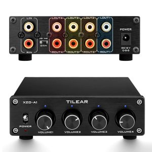 Distribuidor Selector Conmutador De Audio 1x4 Amplificador