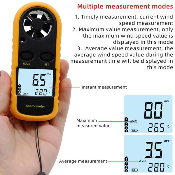 Anemómetro Digital Velocidad Y Temperatura Viento