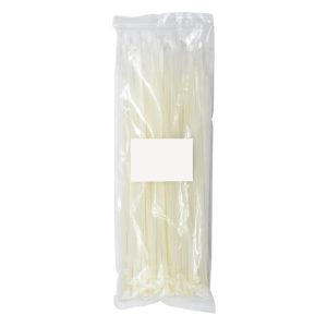 Funda de 100 amarras plasticas 45CM X 4.8MM transparente