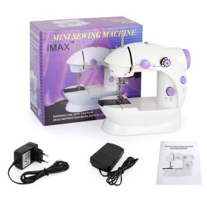 Mini Maquina De Coser Portatil Con Luz, Adaptador Y Pedal