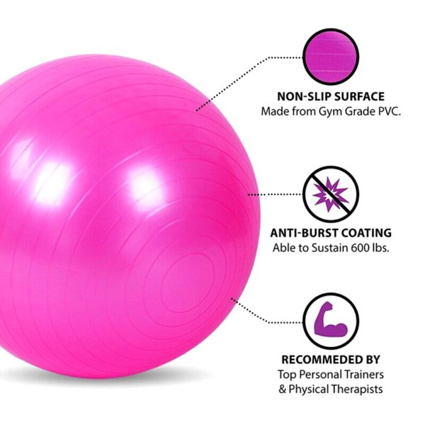 Pelota De Yoga 65 Cm Con Válvula 65cm Para Ejercicio Pilates
