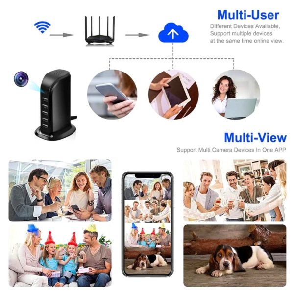 Camara Espia Oculta En Cargador Usb Hub Portatil Vigilancia