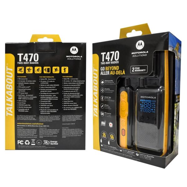 Motorola 2 Walkie Talkie 56km 22Canales 121Códigos Ip54 T470