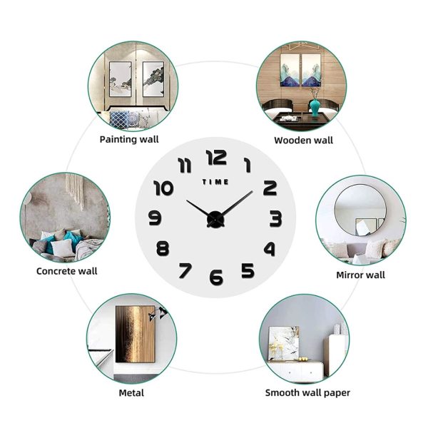 Reloj Pared 3D Pegatinas Aguja De Cuarzo Diseño Moderno