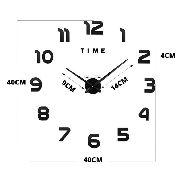 Reloj Pared 3D Pegatinas Aguja De Cuarzo Diseño Moderno
