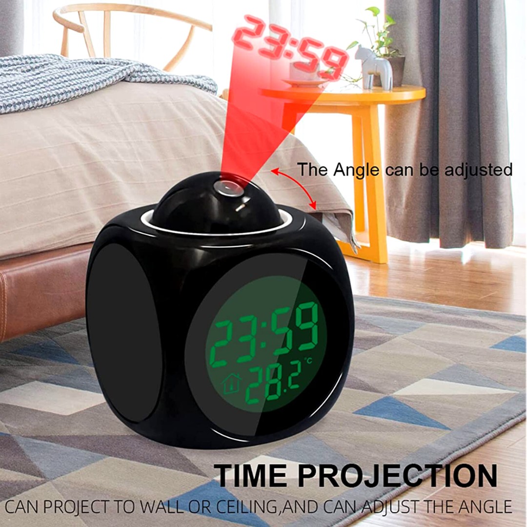 Reloj despertador digital con calendario, temperatura y con proyector de la  hora - Solohombre