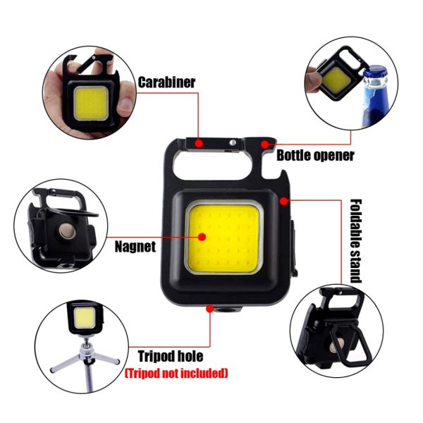 Mini Lampara LED Linterna Bolsillo Portátil Recargable USB Acampar Aire Libre Senderismo
