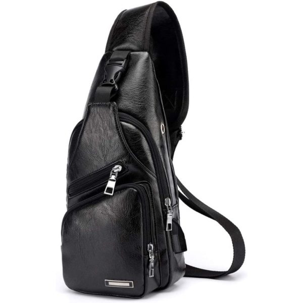 Mochila Bolso Pecho Impermeable Antirrobo Orificio Audio Usb
