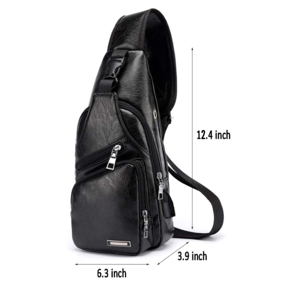 Mochila Bolso Pecho Impermeable Antirrobo Orificio Audio Usb