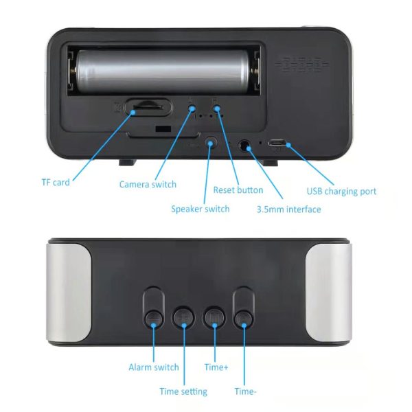 Camara Reloj Espia Ip Wifi 3 EN 1 Hd 1080p Vision Nocturna Bluetooth