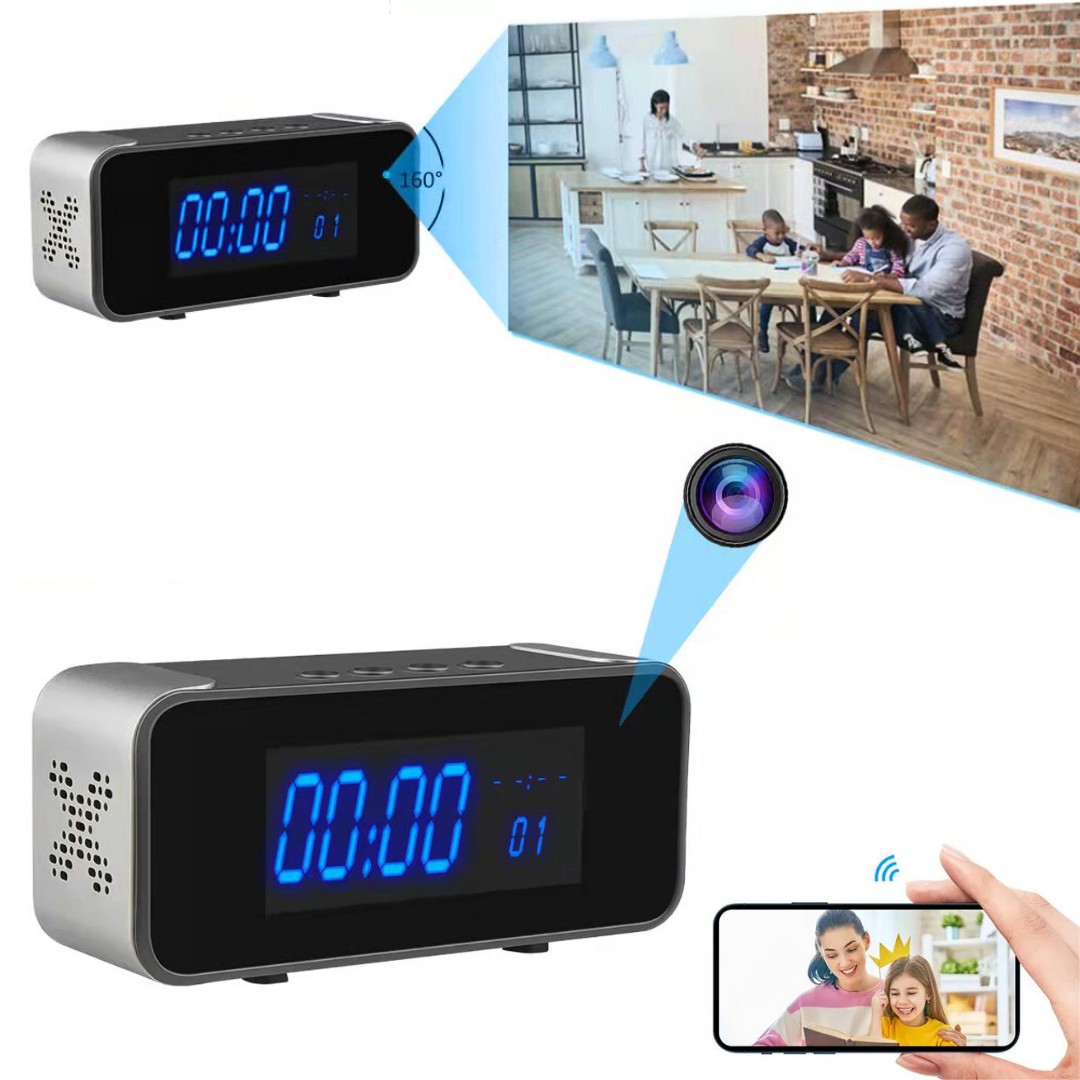 Cámara Espía Inteligente WIFI Reloj despertador 1080P HD Visión