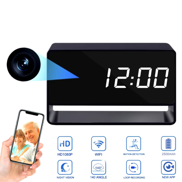 Camara Reloj Espia Ip Wifi 3 EN 1 Hd 1080p Vision Nocturna Bluetooth
