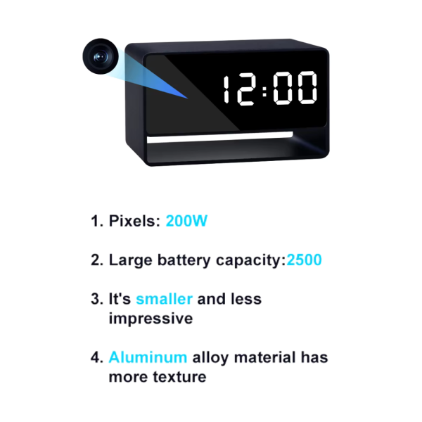 Camara Reloj Espia Ip Wifi 3 EN 1 Hd 1080p Vision Nocturna Bluetooth