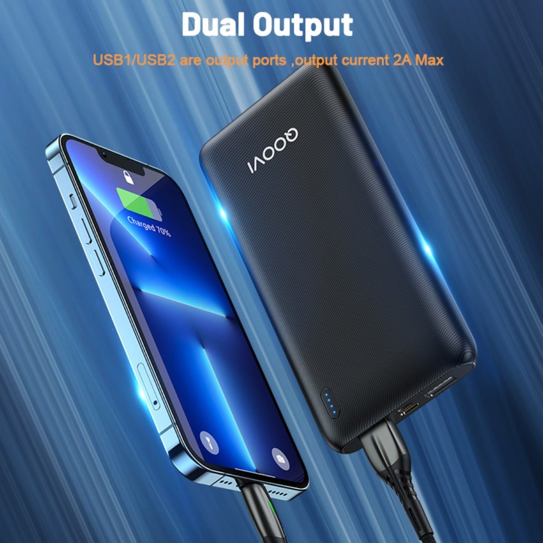 Power Bank 10000 Mah Ultra Fino Led iPhone Samsung - Impormel