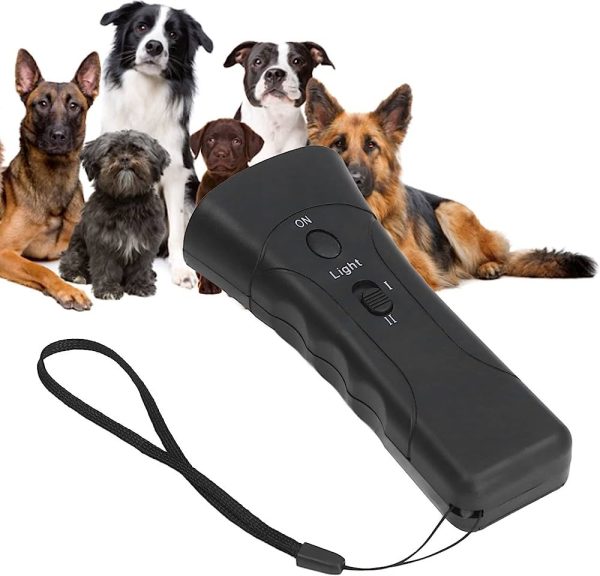 Ahuyenta Perros Ultrasonico Entrenador Mascotas Linterna Led