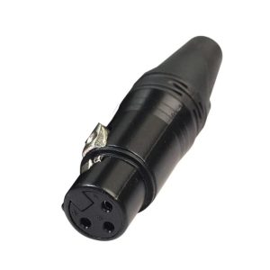 Conector Canon Plug Xlr Hembra De Calidad Para Soldar Negro