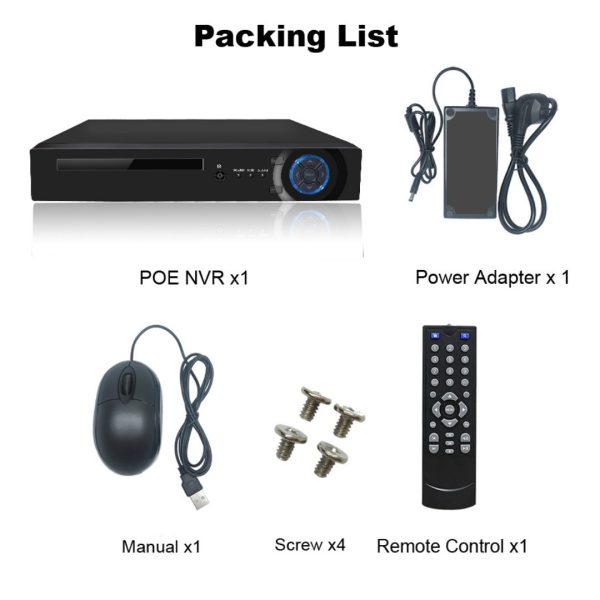 Nvr 8 canales POE Onvif 4K 8MP 5MP 4MP Camara IP Sistema CCTV Audio