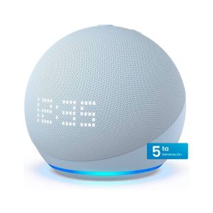 Parlante Echo Dot 5ta Gen Reloj Inteligente Alexa Amazon Asistente Virtual Cloud Blue