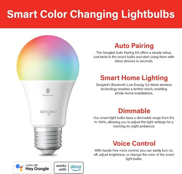 Foco Inteligente Sengled Cambia Color Alexa Bluetooth Smart