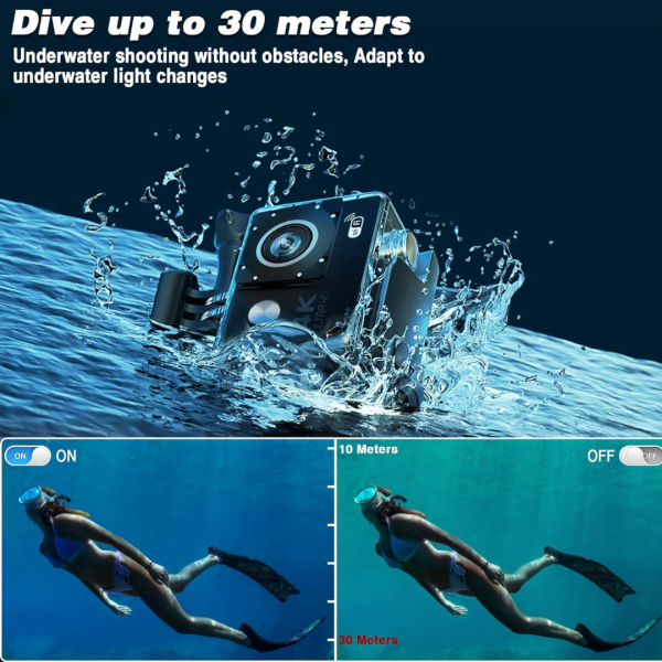 Camara Vdeo Deportiva Accion 4K UHD Wifi con Accesorios