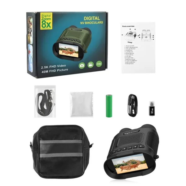 Telescopio Binocular Recargable DT29 300M Visión Nocturna Digital Infrarroja Caza Camping - Imagen 3