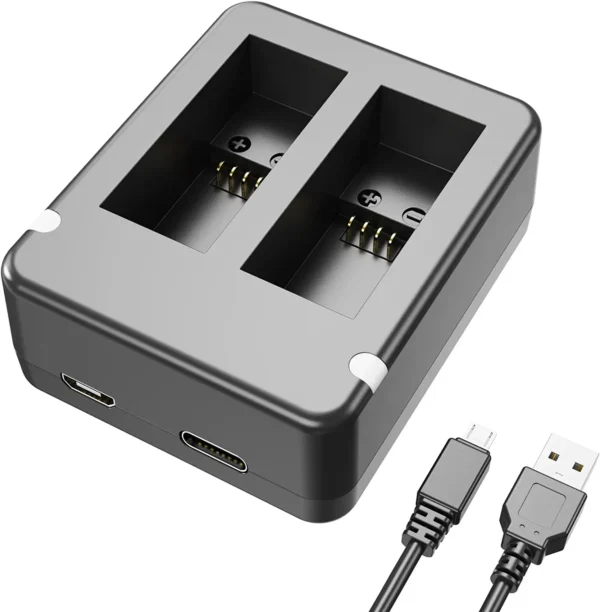 Cargador de Batería Doble para Gopro Go Pro Hero 11 10 9 con Cable USB