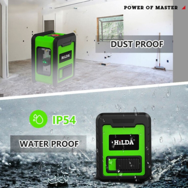 Medidor de Nivel Láser Verde 2 líneas Cruz Nivel Horizontal y Vertical Autonivelante con Accesorios