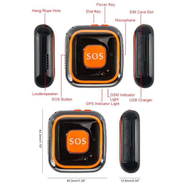 Mini Rastreador GPS RF-V28 Localizador Niños Seguimiento Tiempo Real SOS App