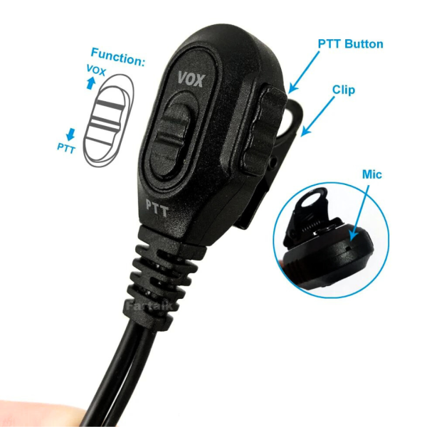 Auriculares con micrófono para MOTOROLA DP1400 EP450 DEP450 CP040 CP140 CP180 XTN446 BPR40 EP350 MP300 CP200
