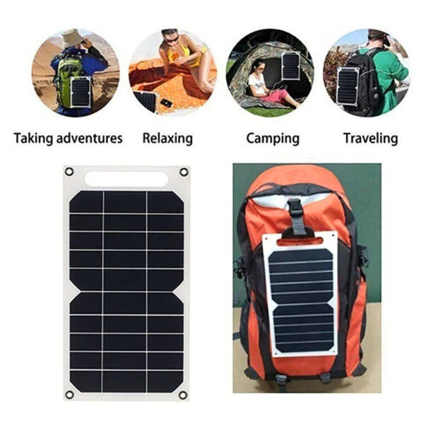 Cargador Panel Solar USB 5V 100W Senderismo Aire Libre Portátil Impermeable