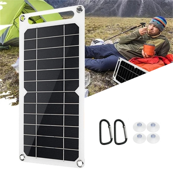 Cargador Panel Solar USB 5V 100W Senderismo Aire Libre Portátil Impermeable