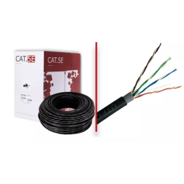Metro de Cable Utp Cat 5E Hikvision 100% Cobre para Exterior