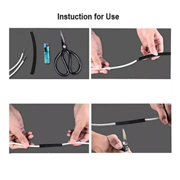 Metro de Tubo Aislante Termoencogible Protector Termofundente 2 mm Negro