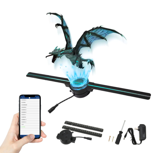 Proyector Holografico 3D WIFI LED 224 Ventilador T42 42cm Publicidad
