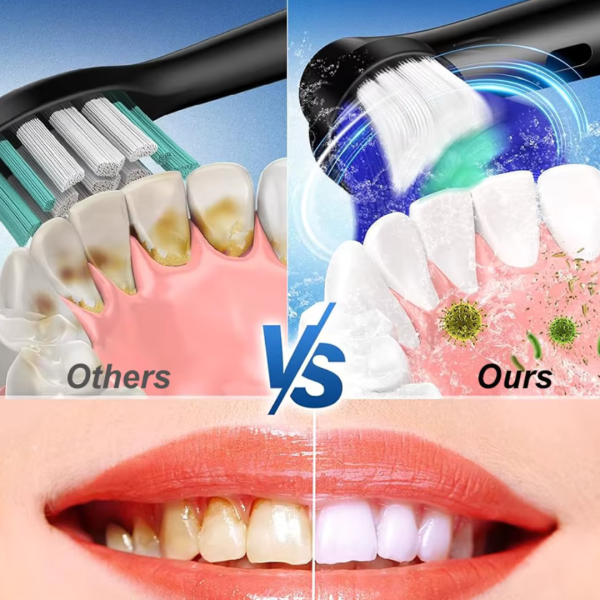 Cepillo de Dientes Eléctrico Inteligente Recargable Giratorio 6x Limpieza Profunda Blanqueamiento Dental Bursh con 8 Cabezales