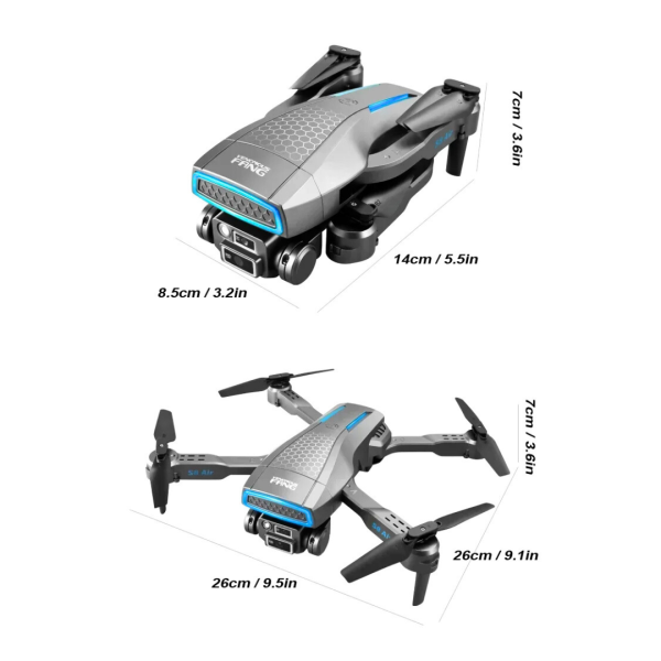 Air Dron S8 Cámara HD 8K RC WIFI FPV Distancia Evita Obstáculos Flujo Optico Dron